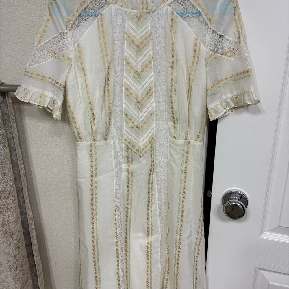 Sandro Multicolor Striped Long Sleeve Dress